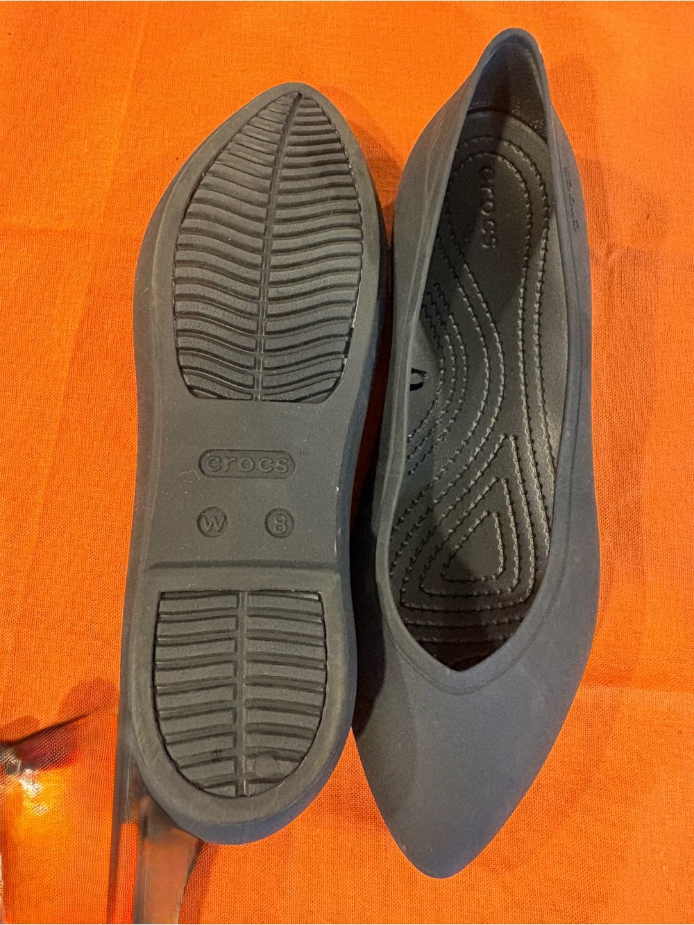 CROCS Women’s Black Slip-On Flats - Picture 2 of 3
